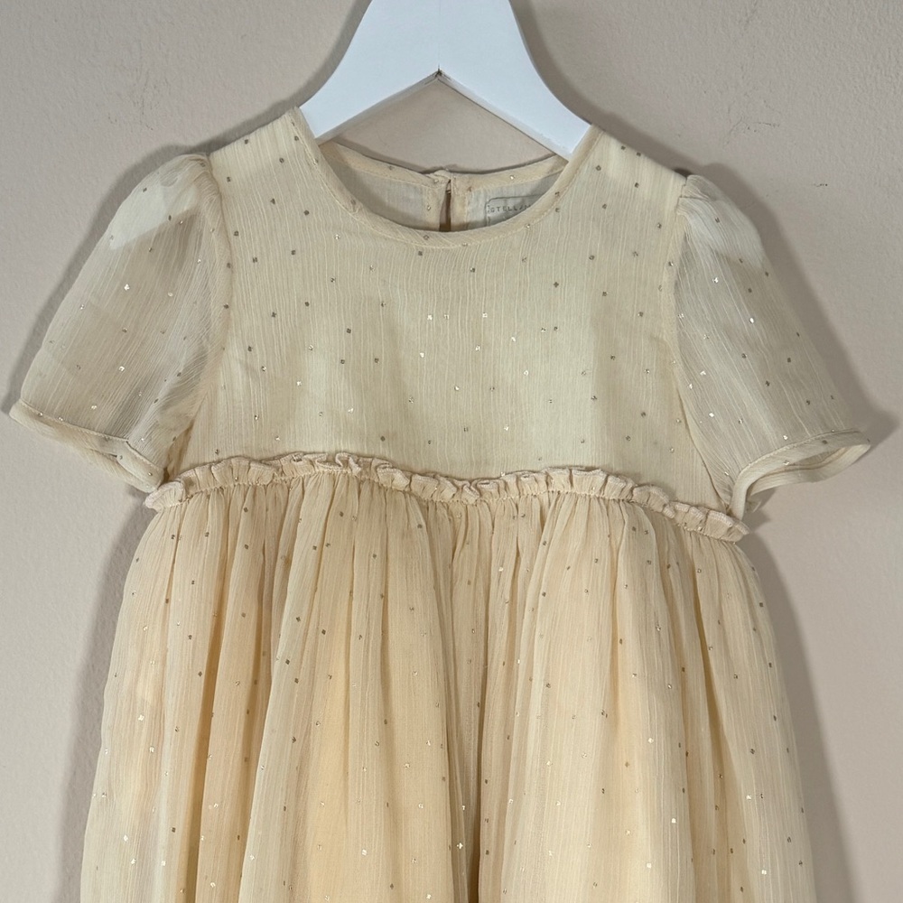 Stella McCartney Kids Cream Sparkle Dress - 24 Months - Picture 2 of 7